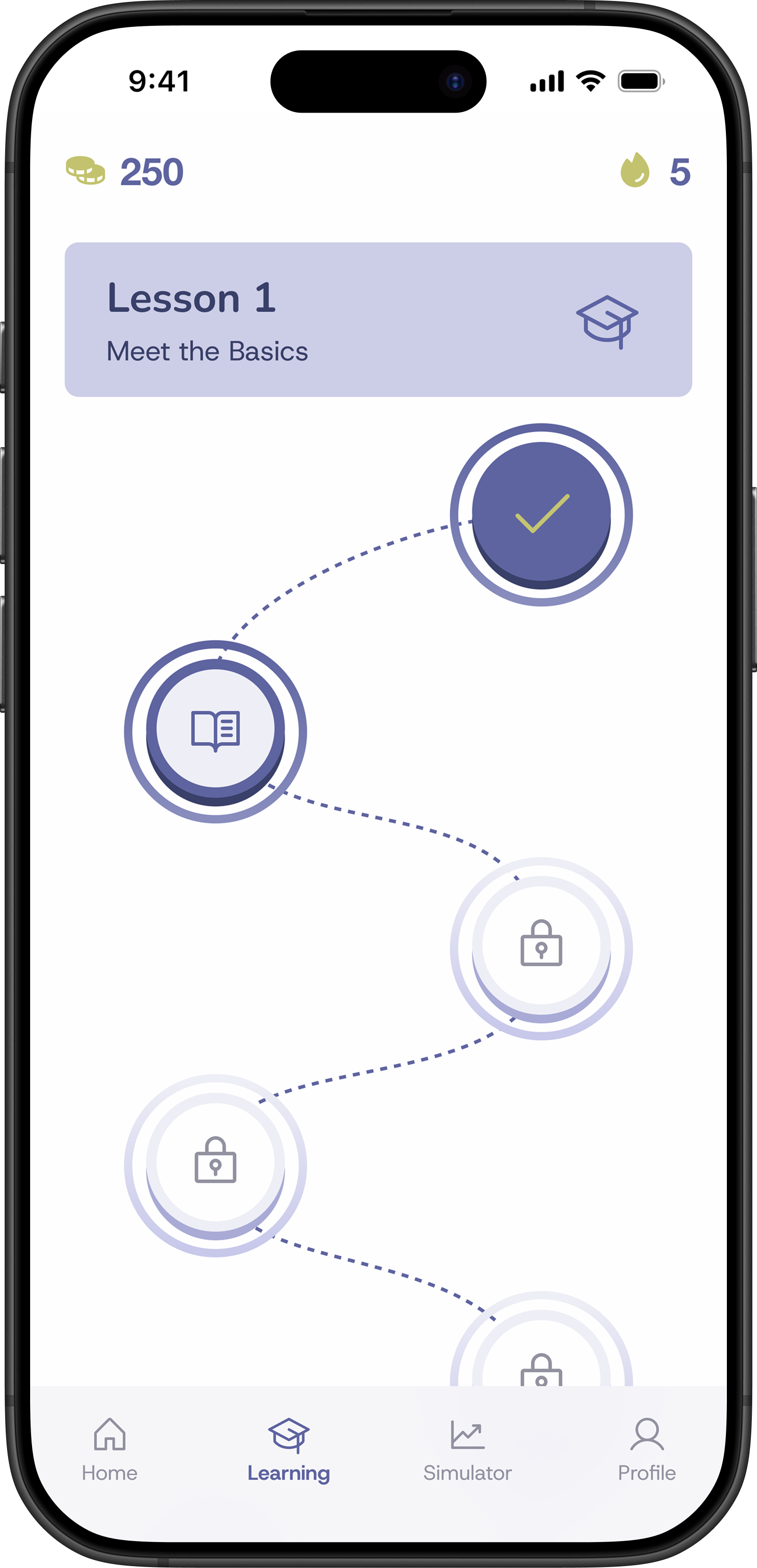 Easy Peasy app screen: Learning Path